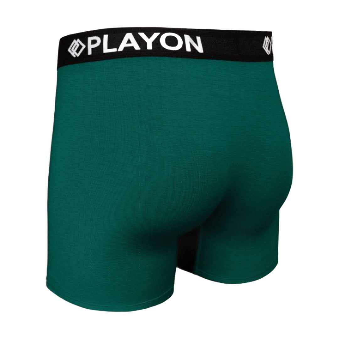 Racing Green Soft snug comfortable Bamboo Boxers contoured pouch no chafe no ride up no irritation friction free panels chafe stopper panels hypo-allergenic sustainable bamboo