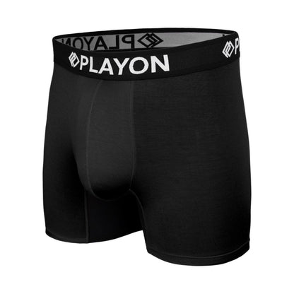 Midnight Black Bamboo Boxers - Soft snug comfortable Bamboo Boxers contoured pouch no chafe no ride up no irritation friction free panels chafe stopper panels hypo-allergenic sustainable bamboo
